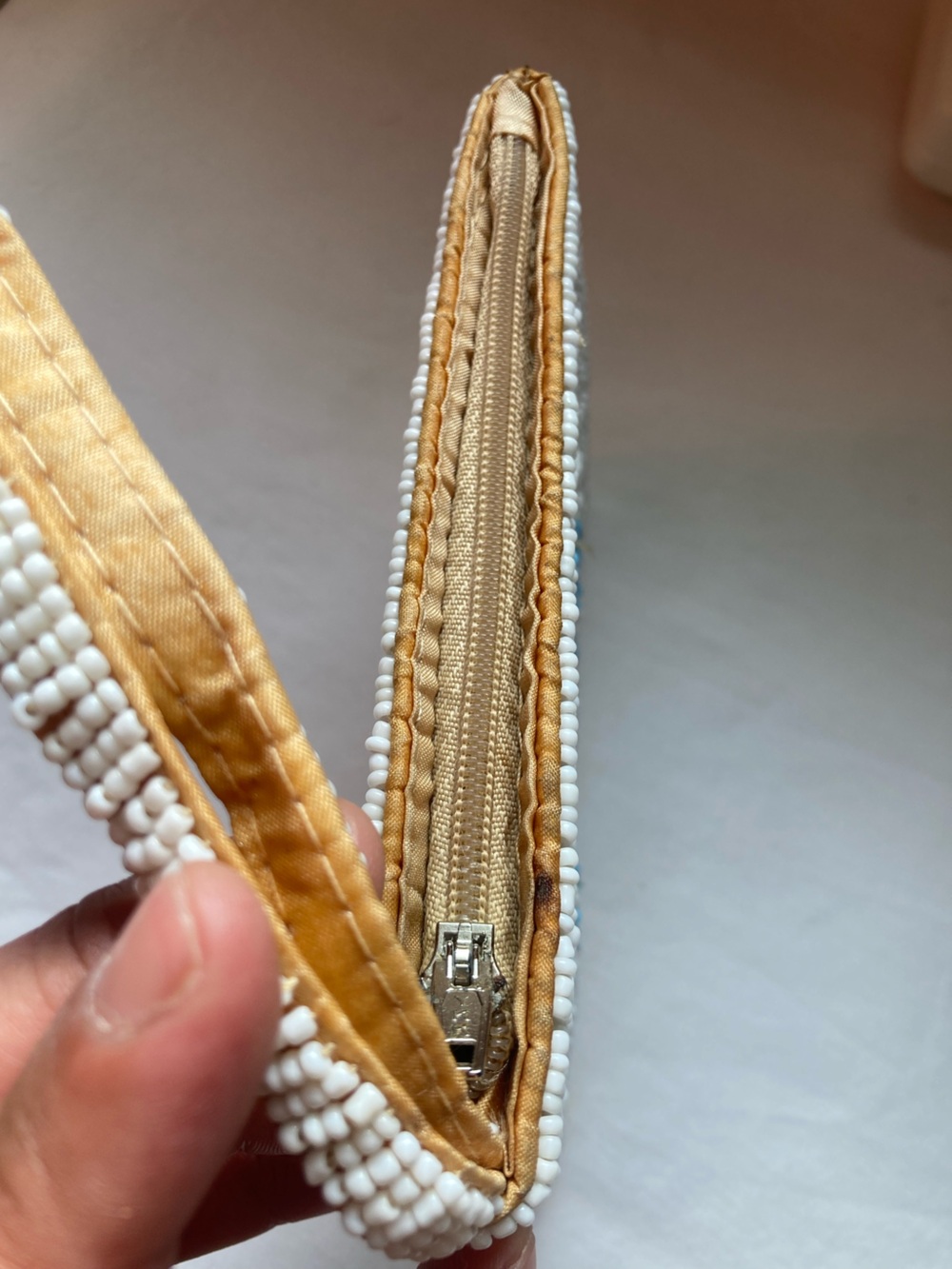 Beaded Turtle Pouch with Wristlet Strap and Zipper - Picture 11 of 14